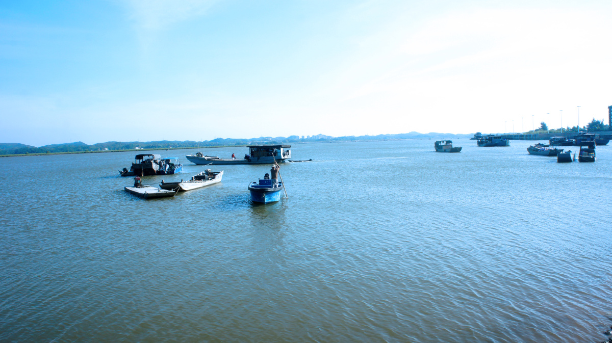 拍大海玩码头广西钦州沙井港