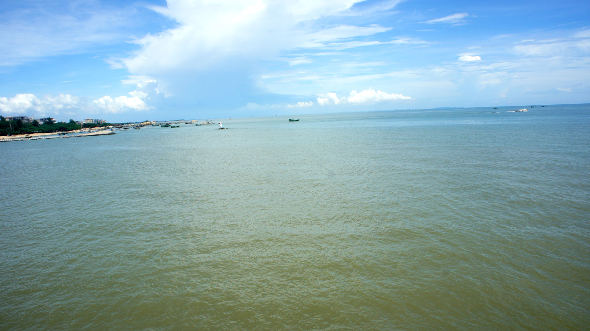 拍大海玩码头广西钦州沙井港