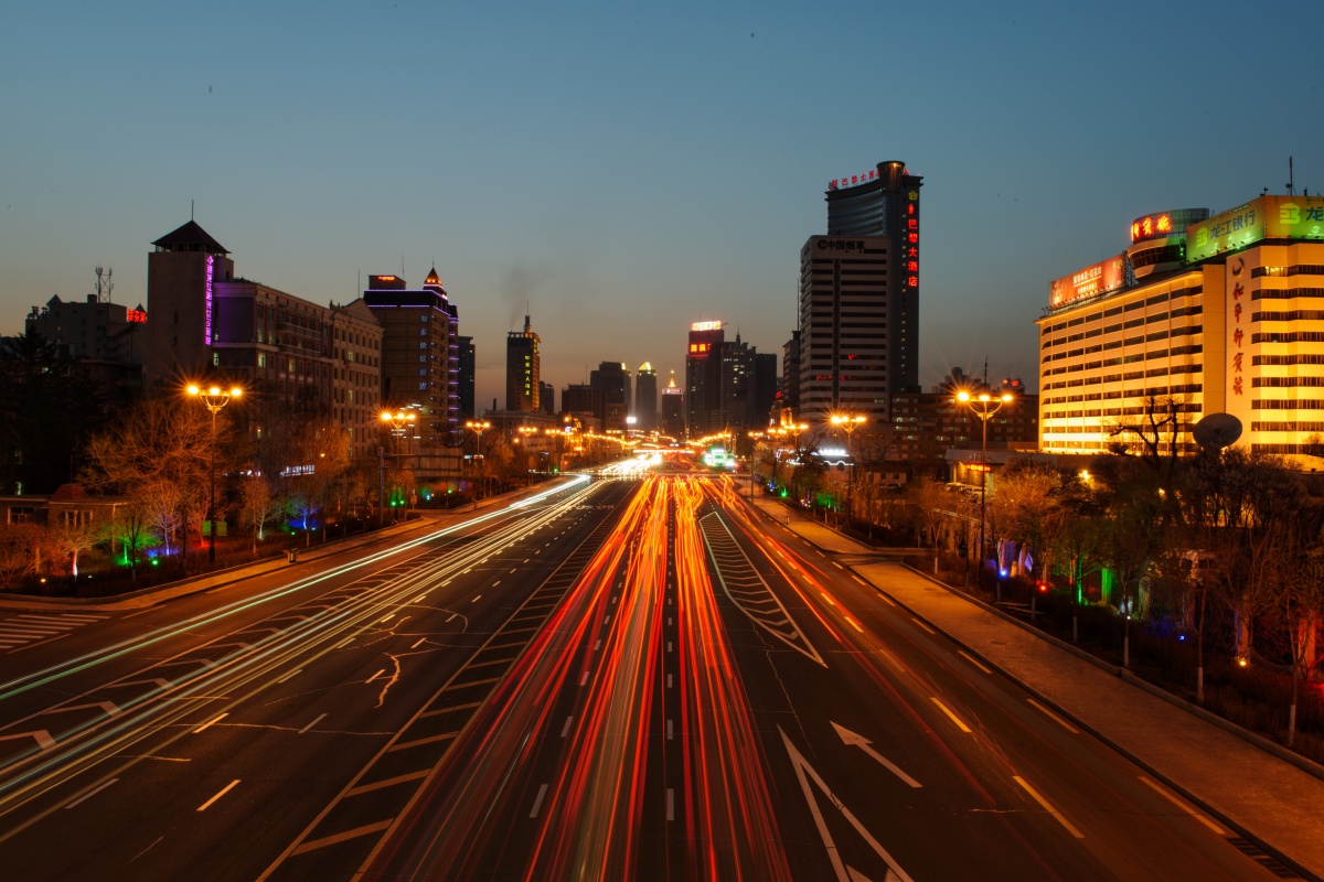 足迹哈尔滨中山路夜色