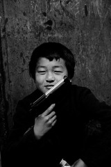 with a gun