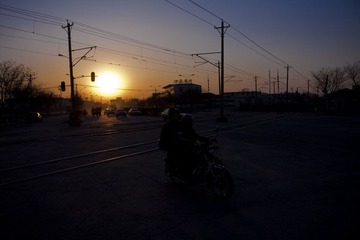 夕阳下