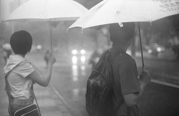 雨中的等待