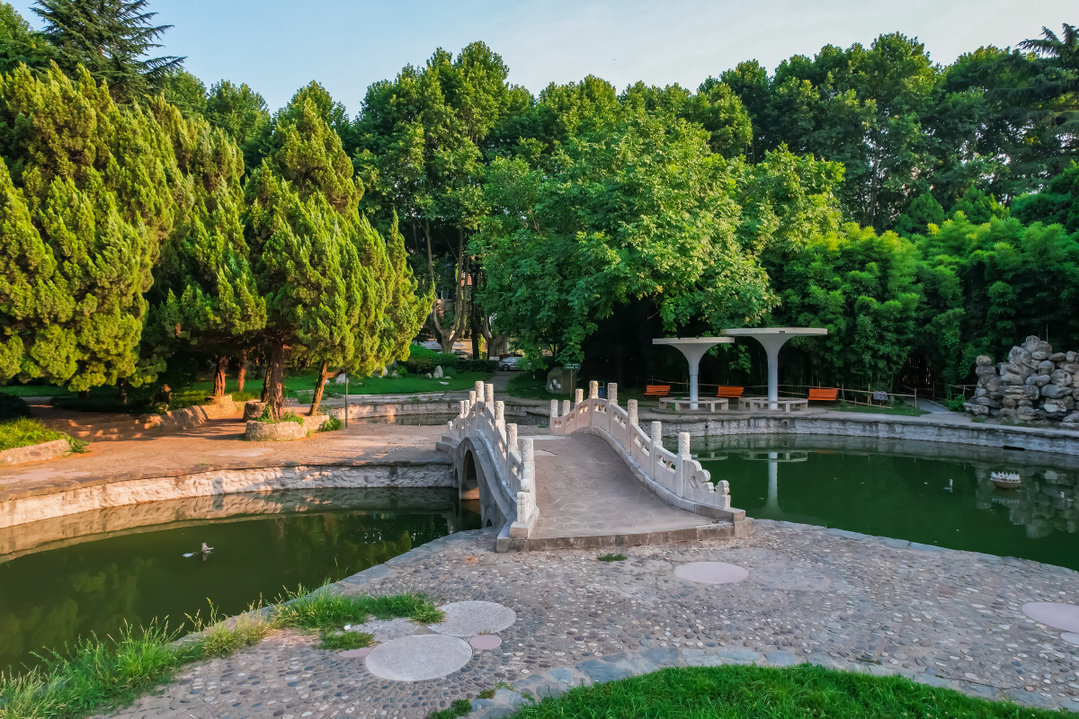 陕西西安西安交通大学兴庆校区风光航拍