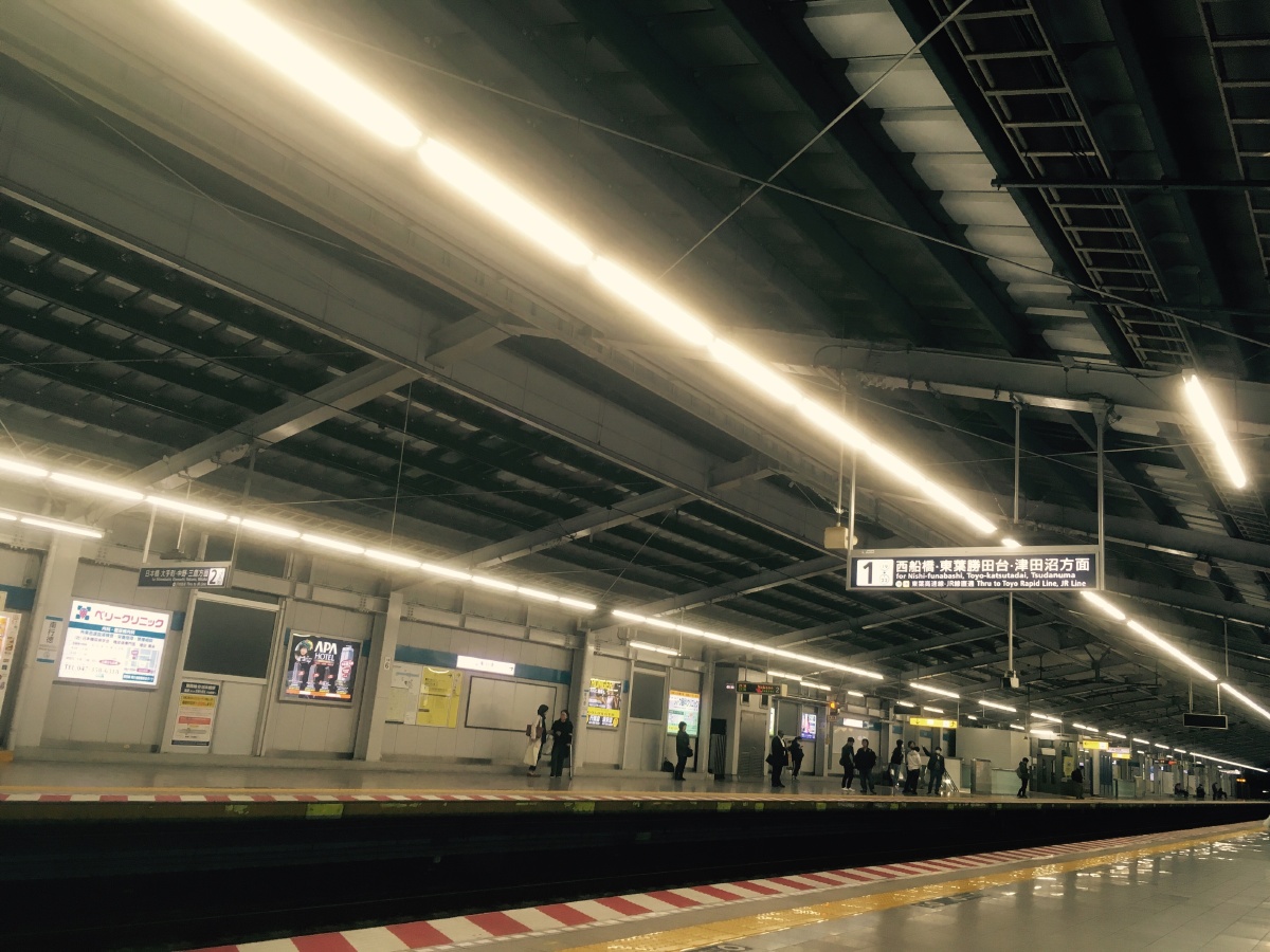 手机拍日本电车站