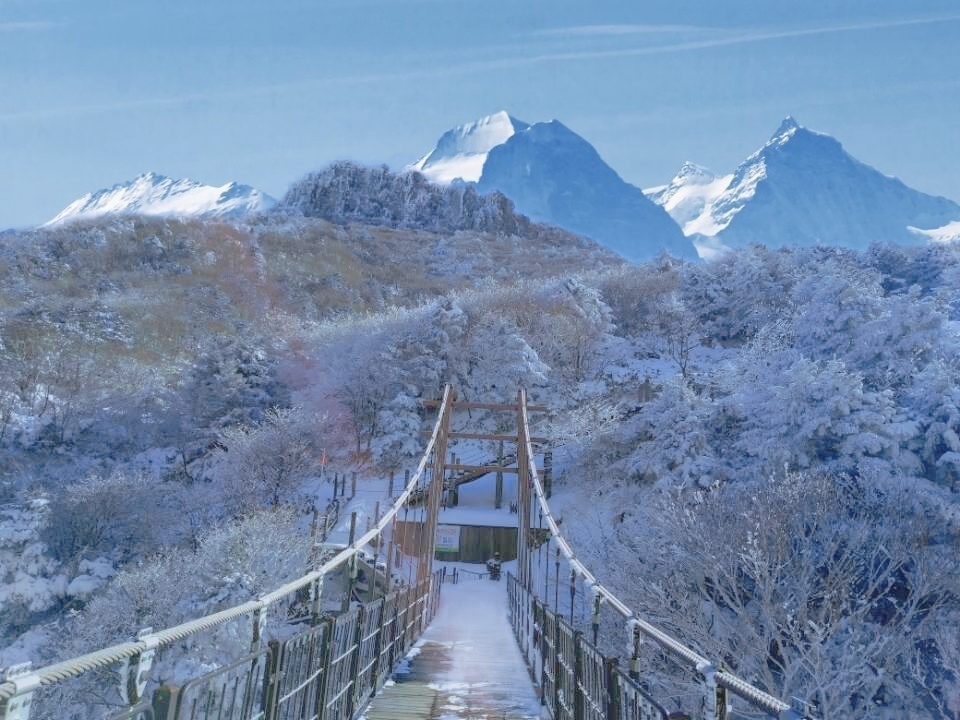 韩国济州岛汉拿山雪景