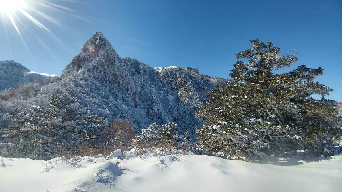 韩国济州岛汉拿山雪景