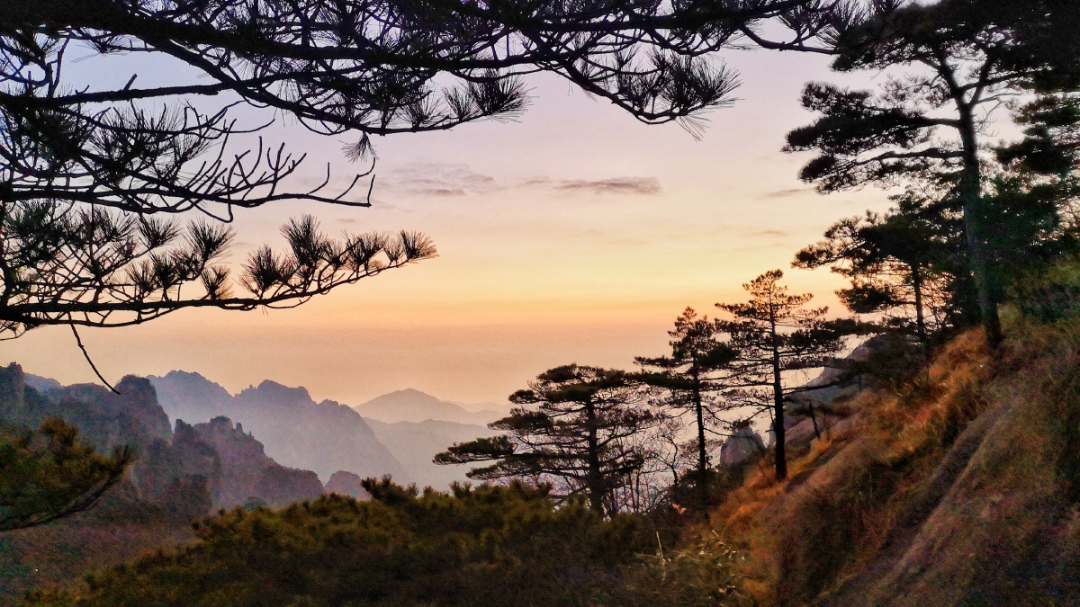 黄山看夕阳华为p20