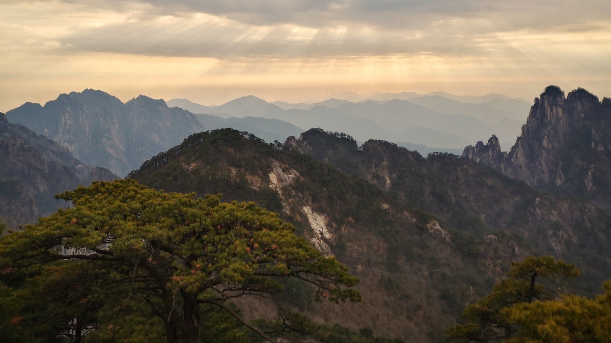 黄山看夕阳华为p20