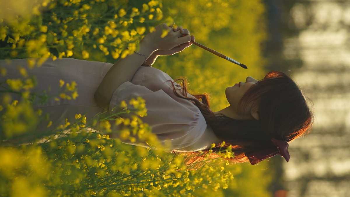 唯美冬日浪漫油菜花