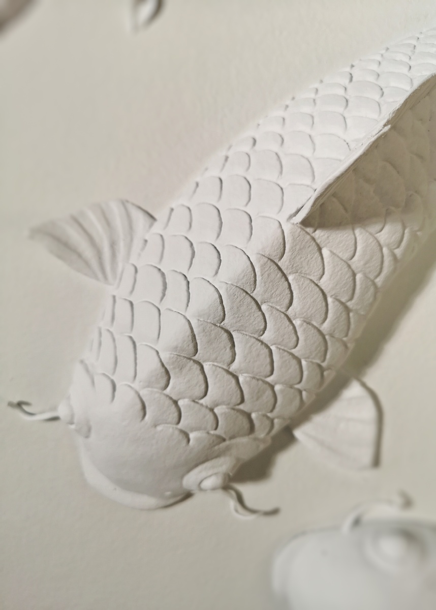 如影相伴的锦鲤 - 治愈浮雕绘画 - 图虫