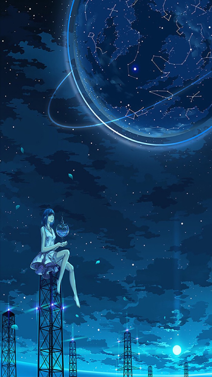 美女仰望天空