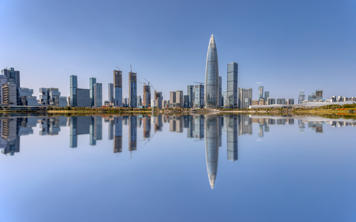 建设中的深圳湾后海企业超级总部建筑群