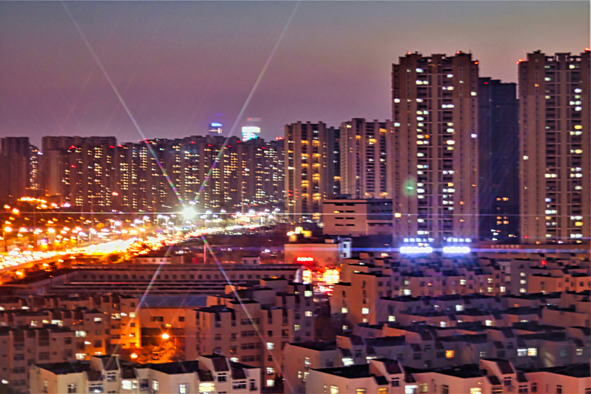 璀璨灯光夜景万家灯火灯下黑