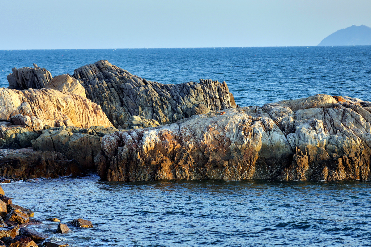大海,礁石,形状,海浪,蓝天白云