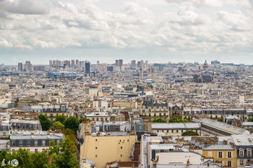 Paris roofs with a cloudy sky