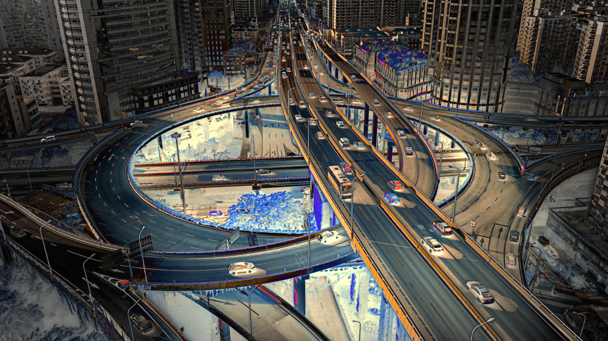 科幻魔道城市立交上海