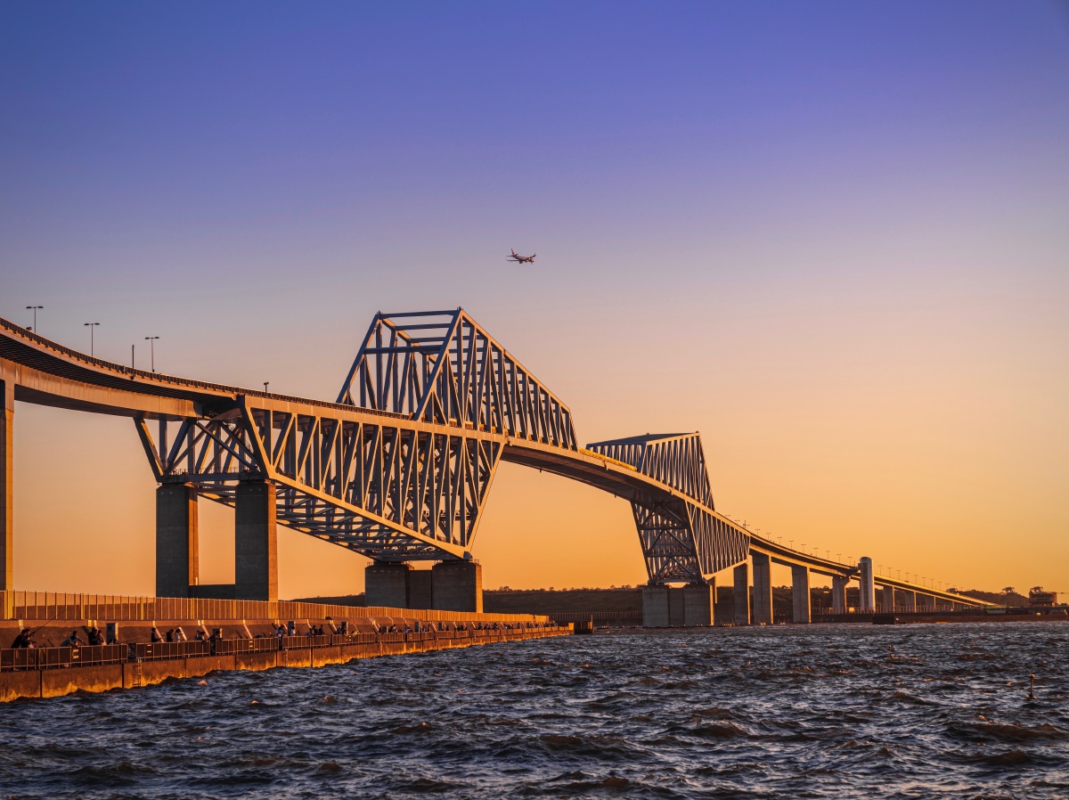 飞过东京湾,掠过门户大桥,一幅最美的黄昏图 - 何乙 - 图虫