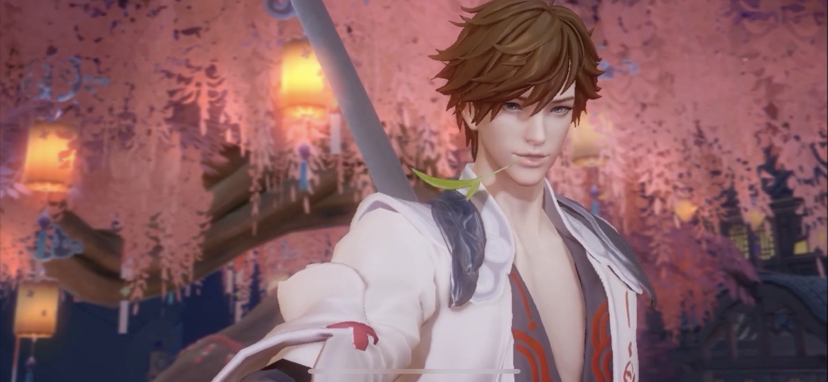 李白近景叼草高清