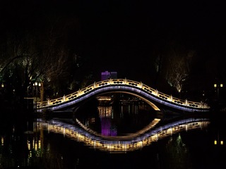 大明湖夜景-桥