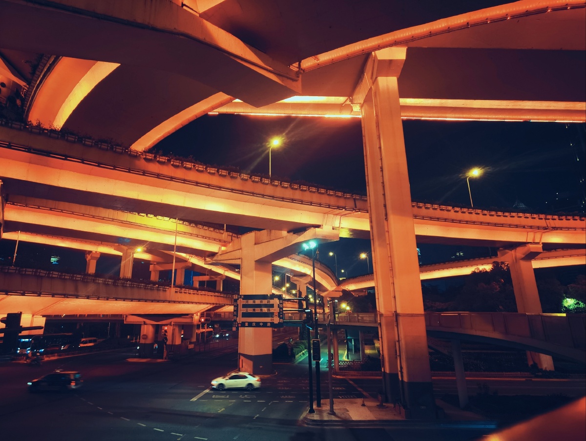 夜上海高架桥