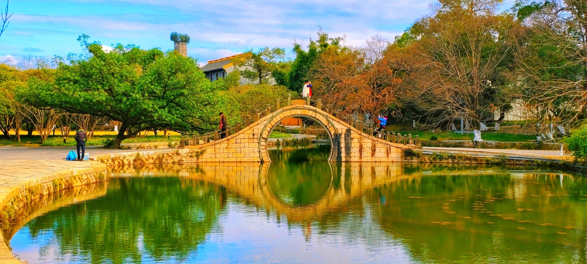 风景桥摄于温州市江心屿旅游区