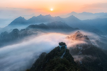 雨后箭扣的日落