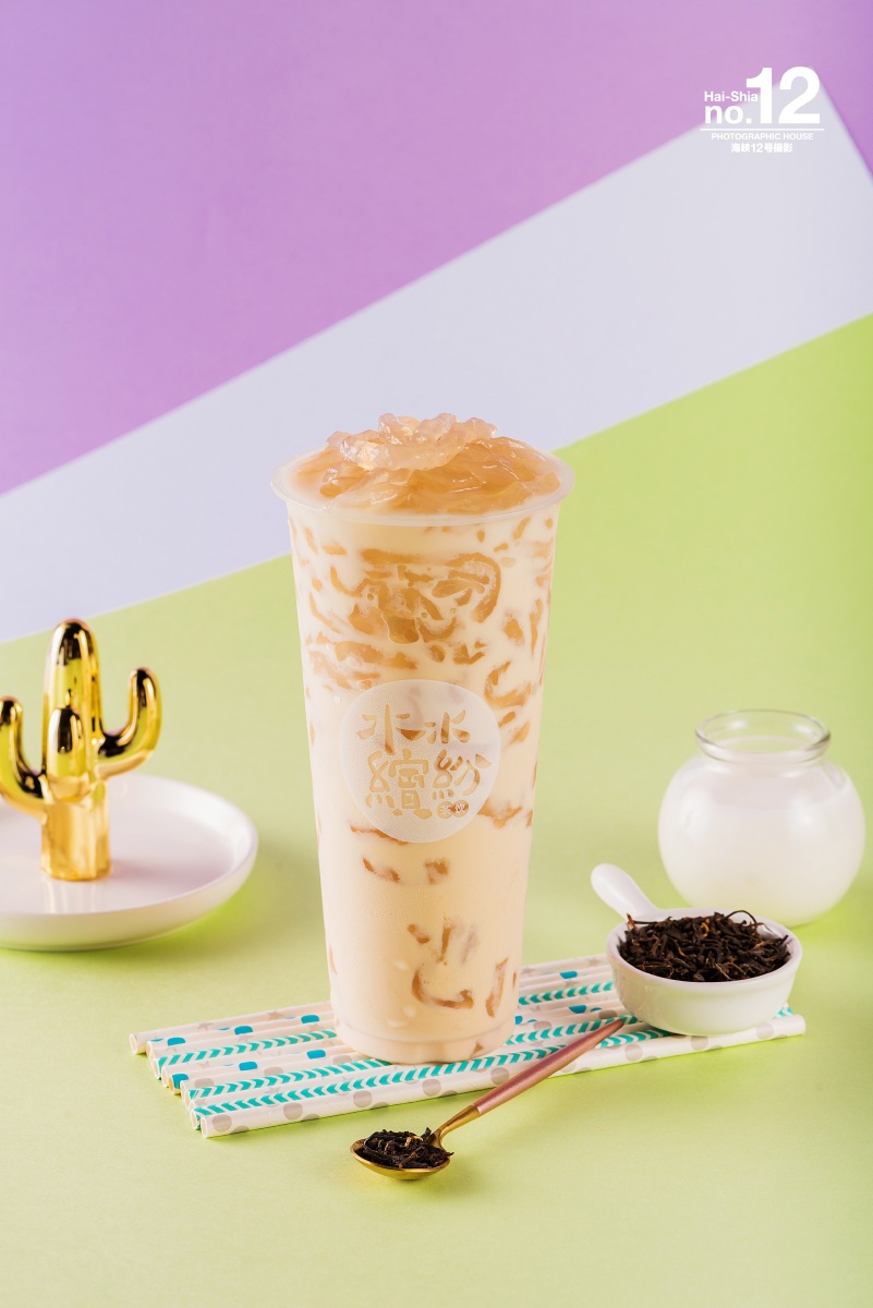告诉我颜色够不够清新卡纸风奶茶饮品美食摄影