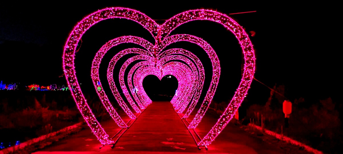 美丽北极光时空隧道爱心隧道