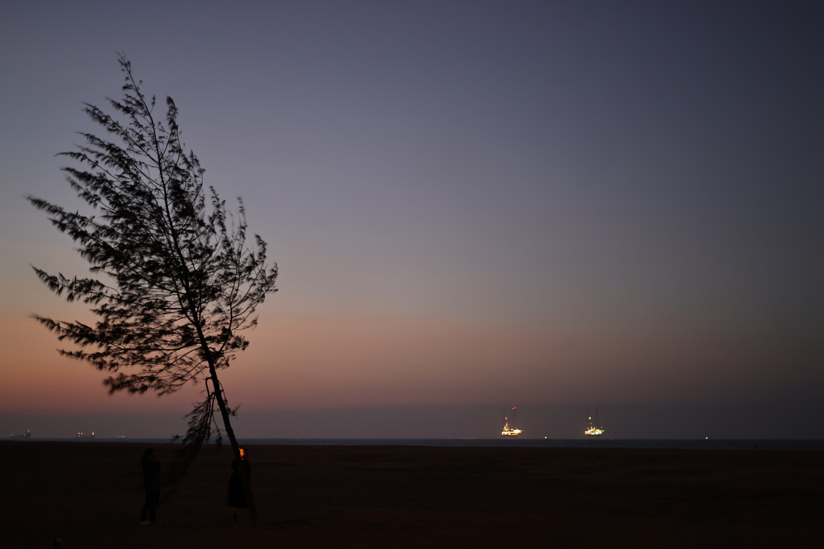 海口黄昏和夜晚