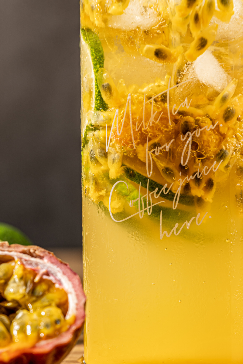 自制冰镇柠檬百香果