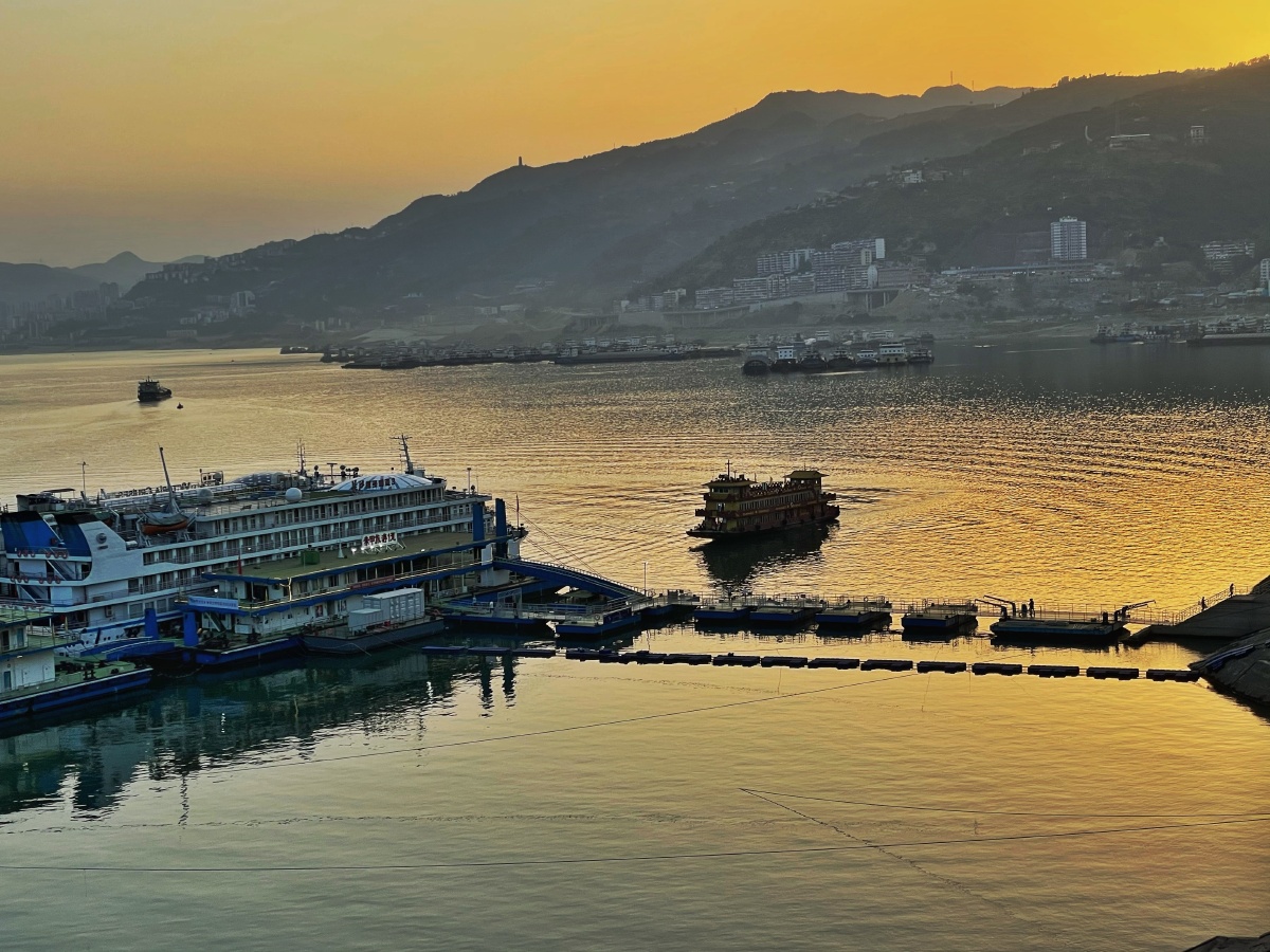 奉节港日落