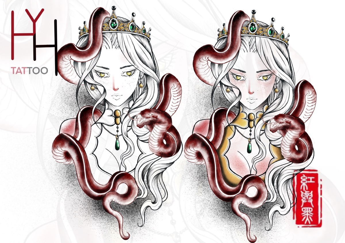 蛇姬公主纹身手稿