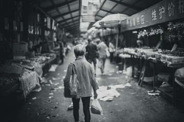 孤独的背影。