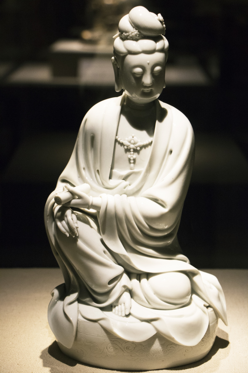 景德镇青白釉瓷塑观音菩萨像南宋11271279年