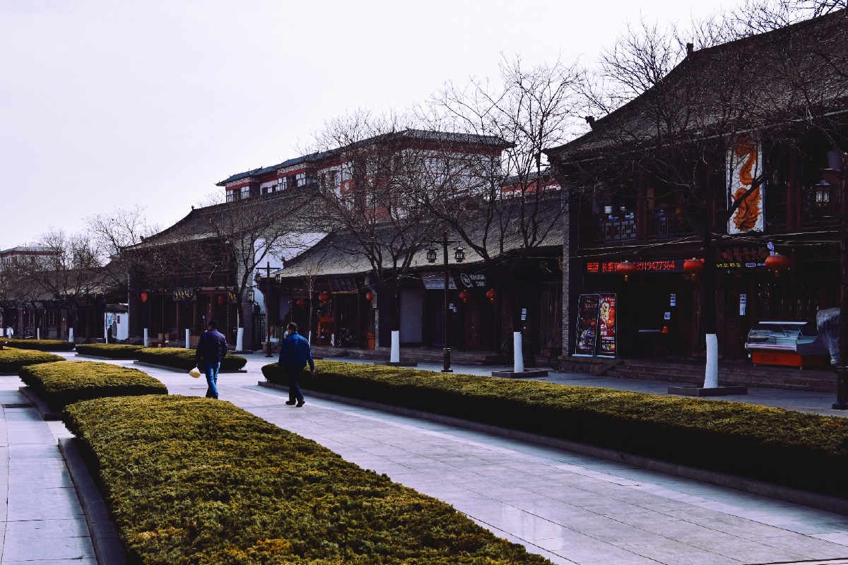 天水伏羲庙步行街牌楼石雕护栏明清建筑