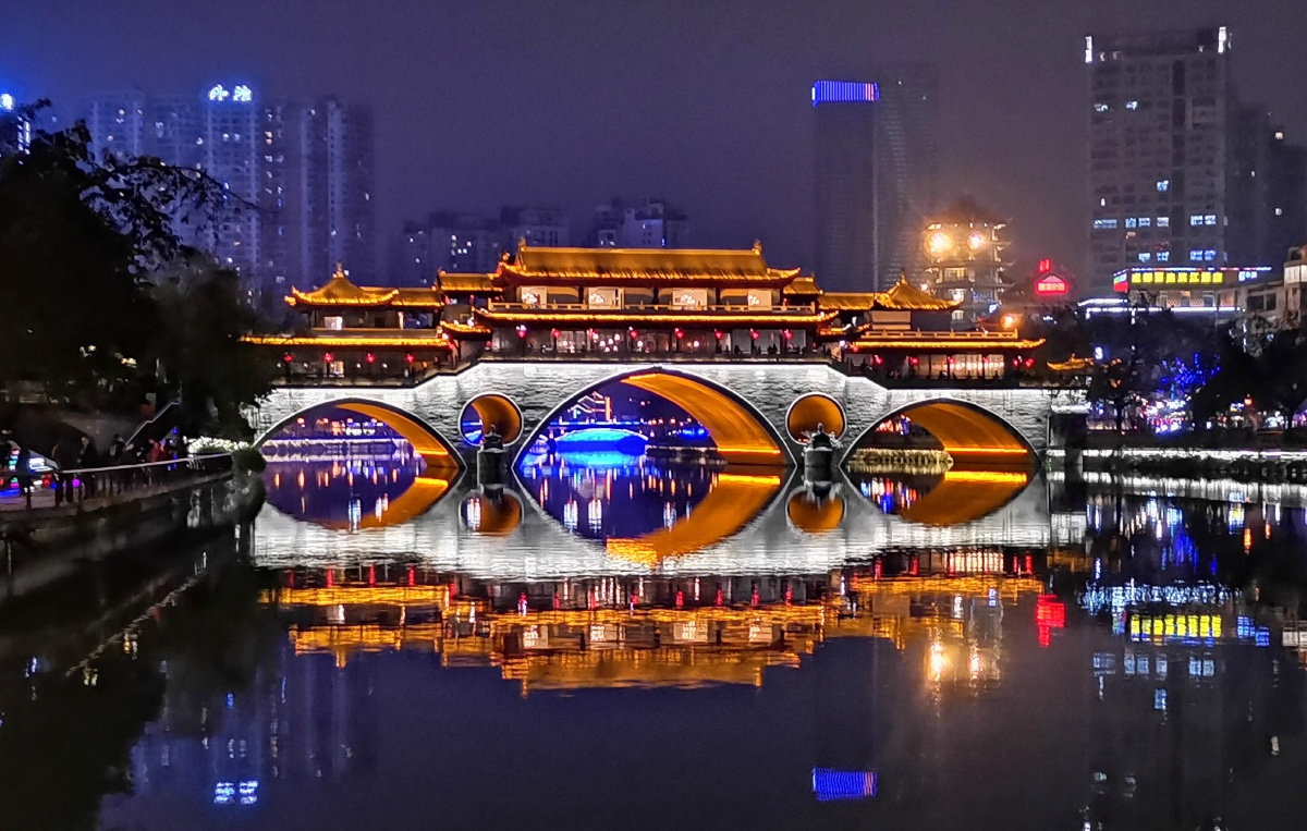 成都合江亭的风雨桥