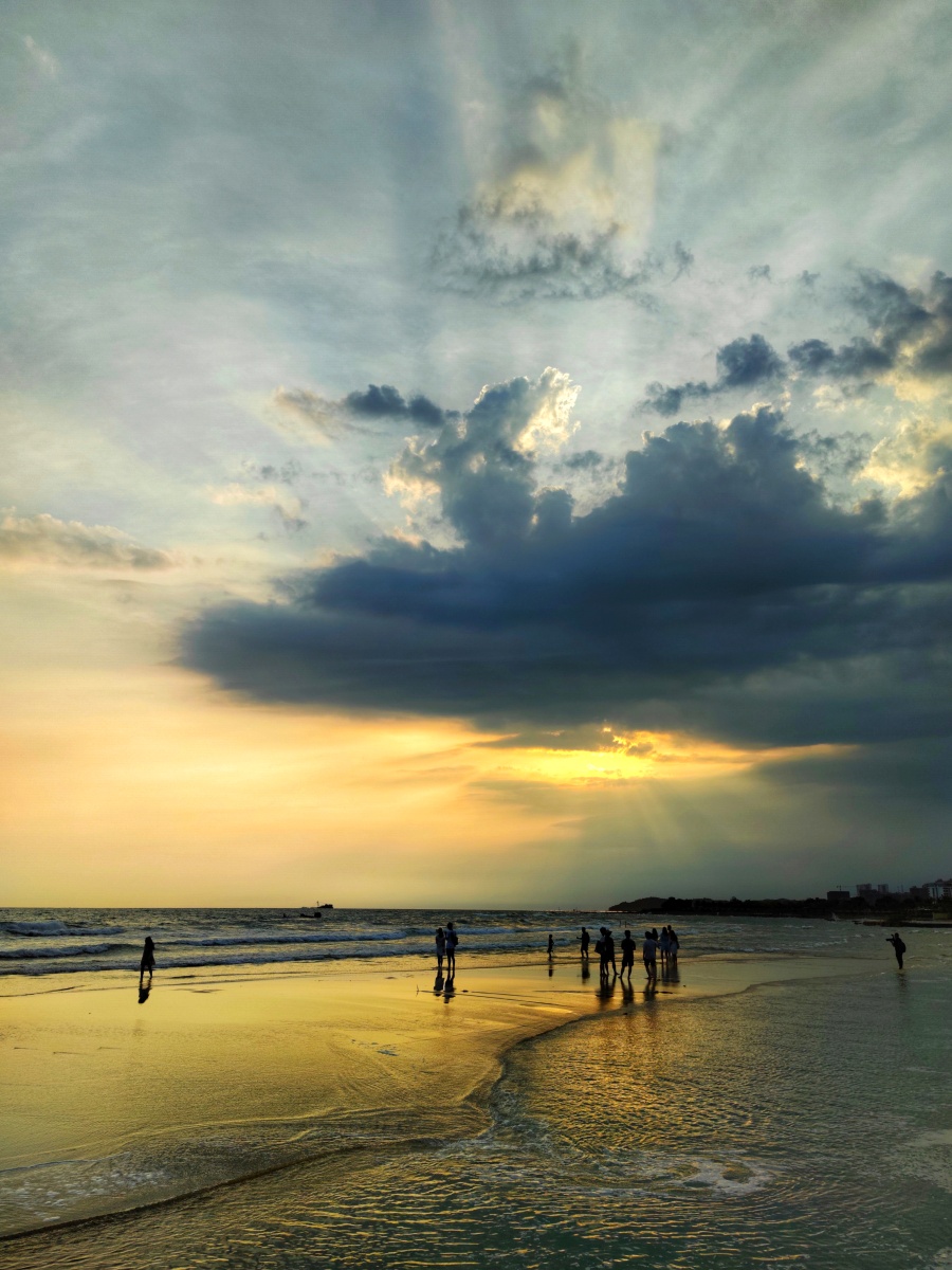 广西北海大海晚霞风景