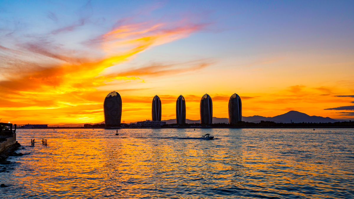 三亚凤凰岛晚霞