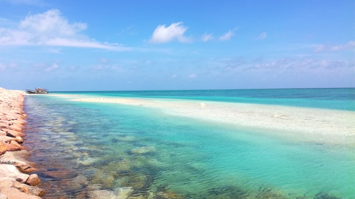 西沙群岛之赵述岛,原生态海域
