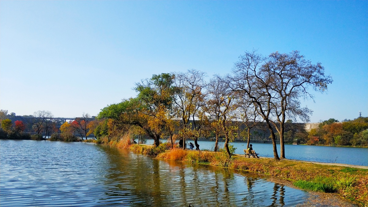秋· 湖堤(手机摄影)