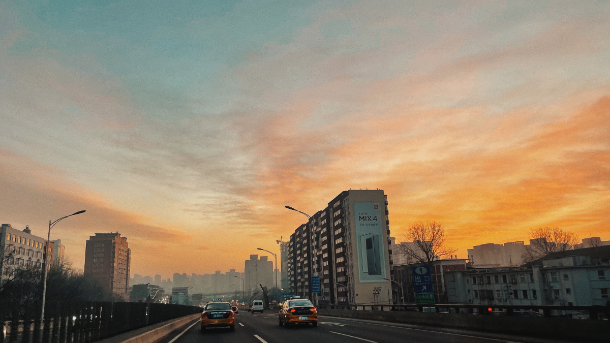 日出时的城市景色 日出时的北京 城市街道 自然油画 - 摄影师