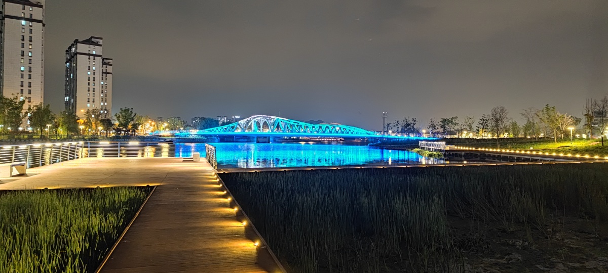 青浦环城水系公园上善桥夜景
