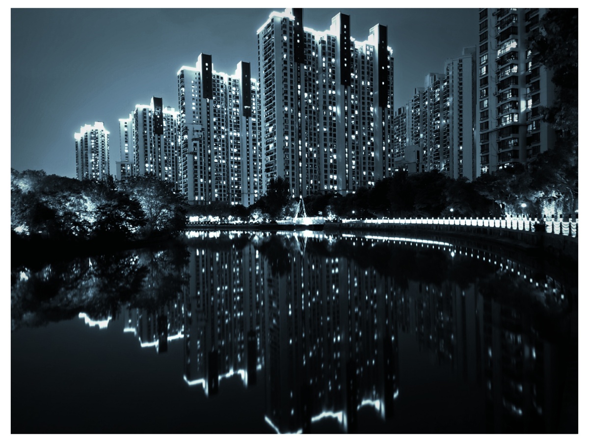 梦清园中远两湾城夜景苏州河