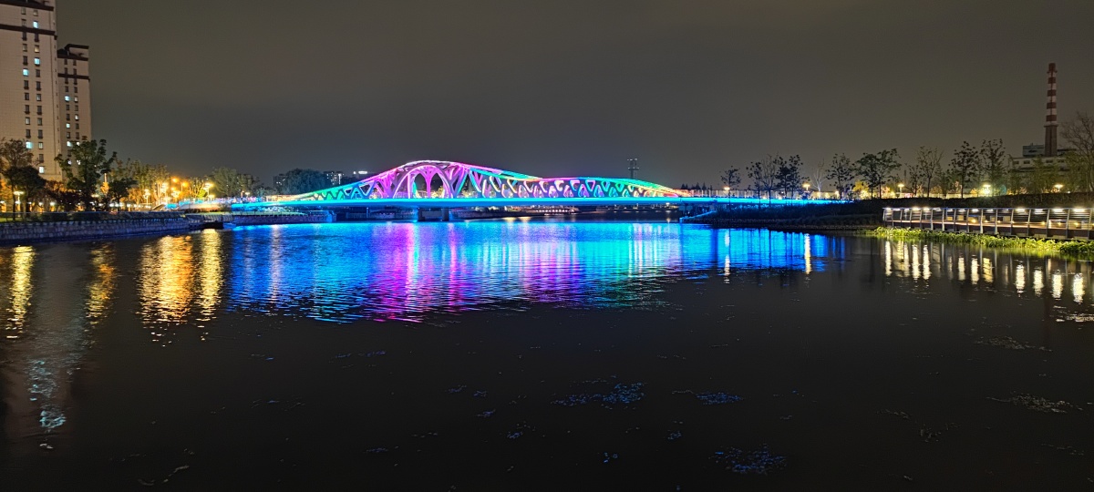 青浦环城水系公园上善桥夜景