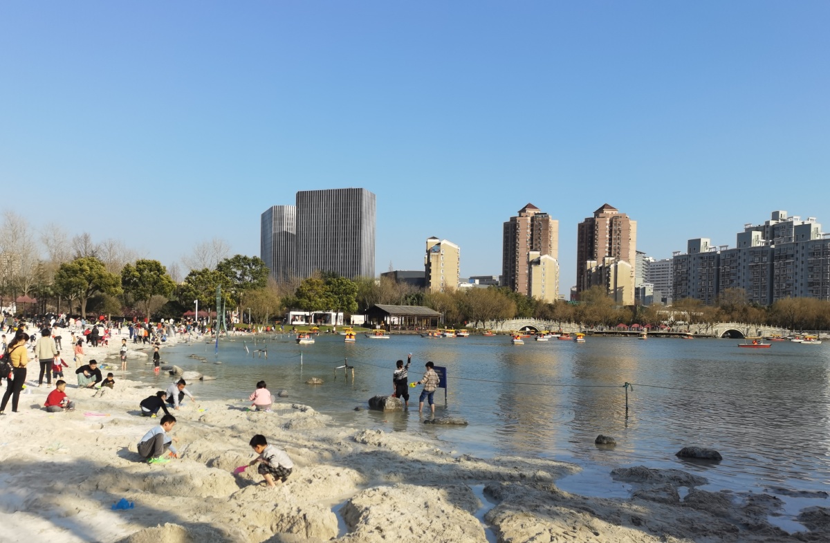 大宁郁金香公园的白沙滩