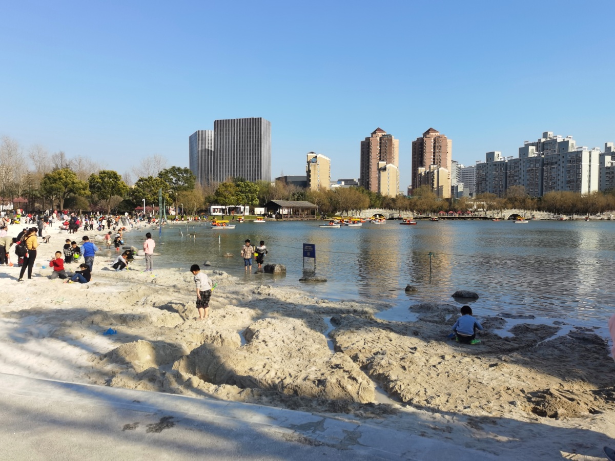 大宁郁金香公园的白沙滩