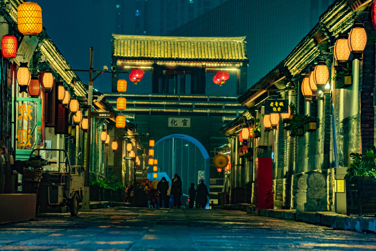 里烟台所城里古城夜景烟台所城里高清图片烟台所城里城里城墙夜景图片