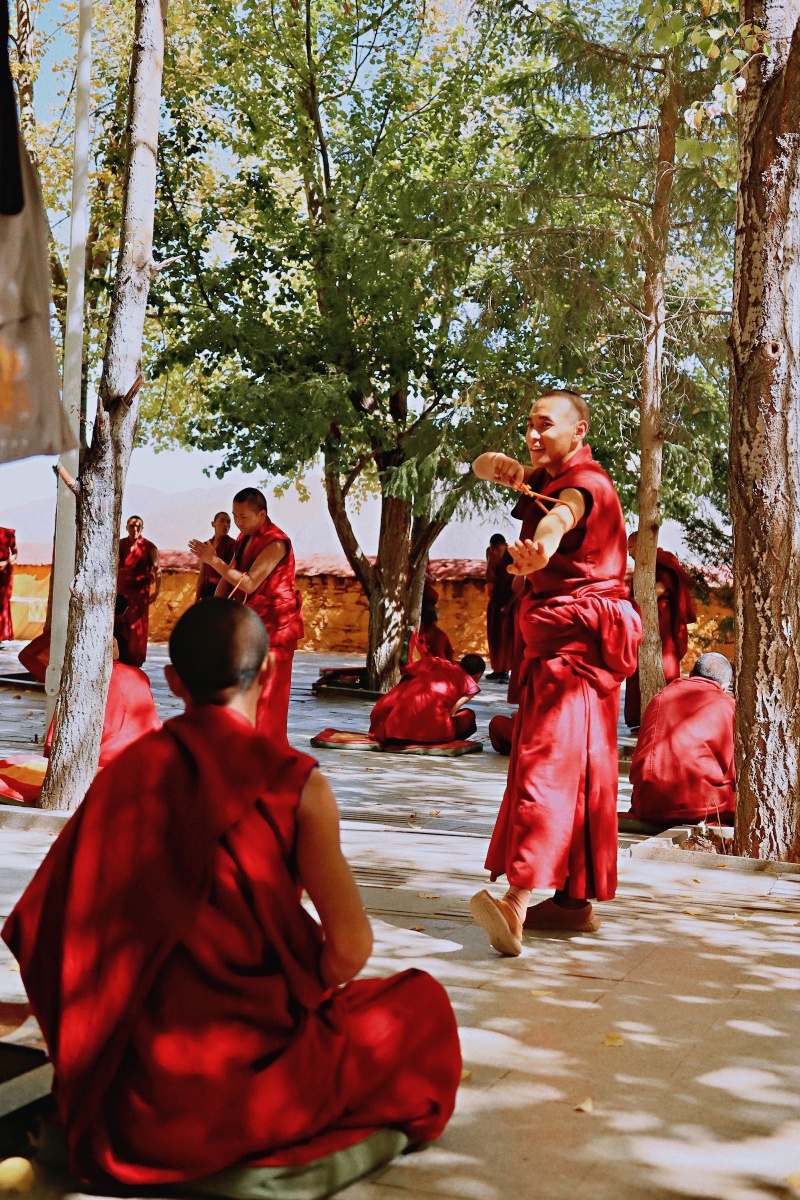 拉萨的小众寺庙甘丹寺下午去碰巧遇上辩经