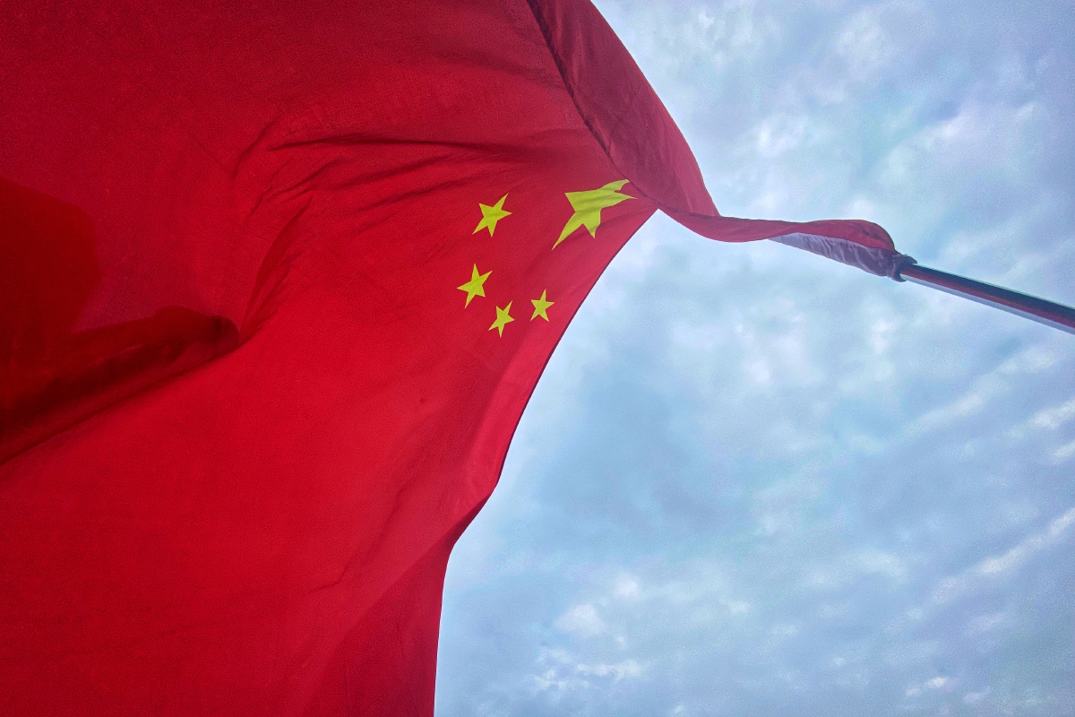 庆祝国庆爱我中华国旗飘扬红色情怀