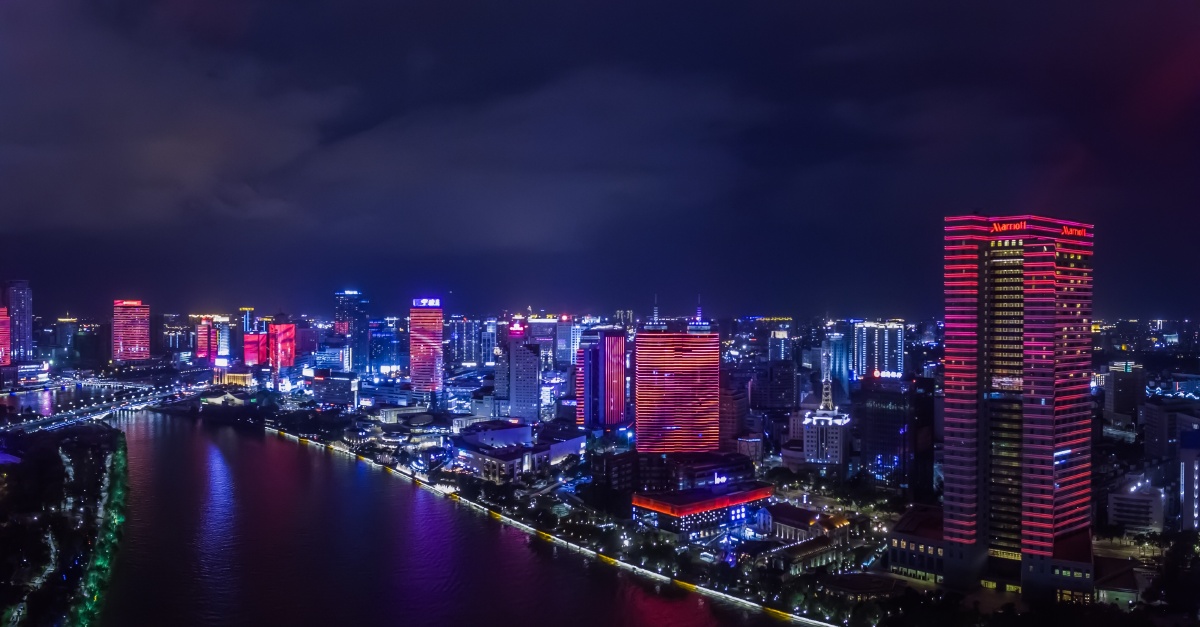 宁波三江口夜景